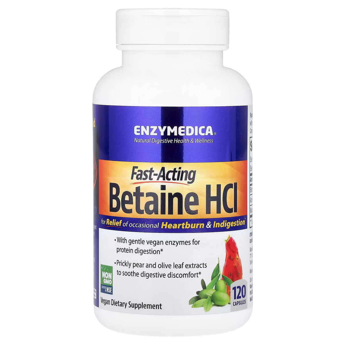 Enzymedica Betaína HCl | Apoyo a la Digestión, 120 cápsulas