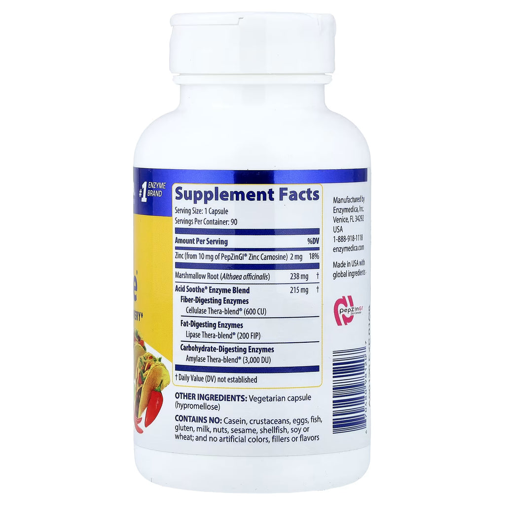 Enzymedica Acid Soothe® | Bienestar Gástrico, 90 cápsulas