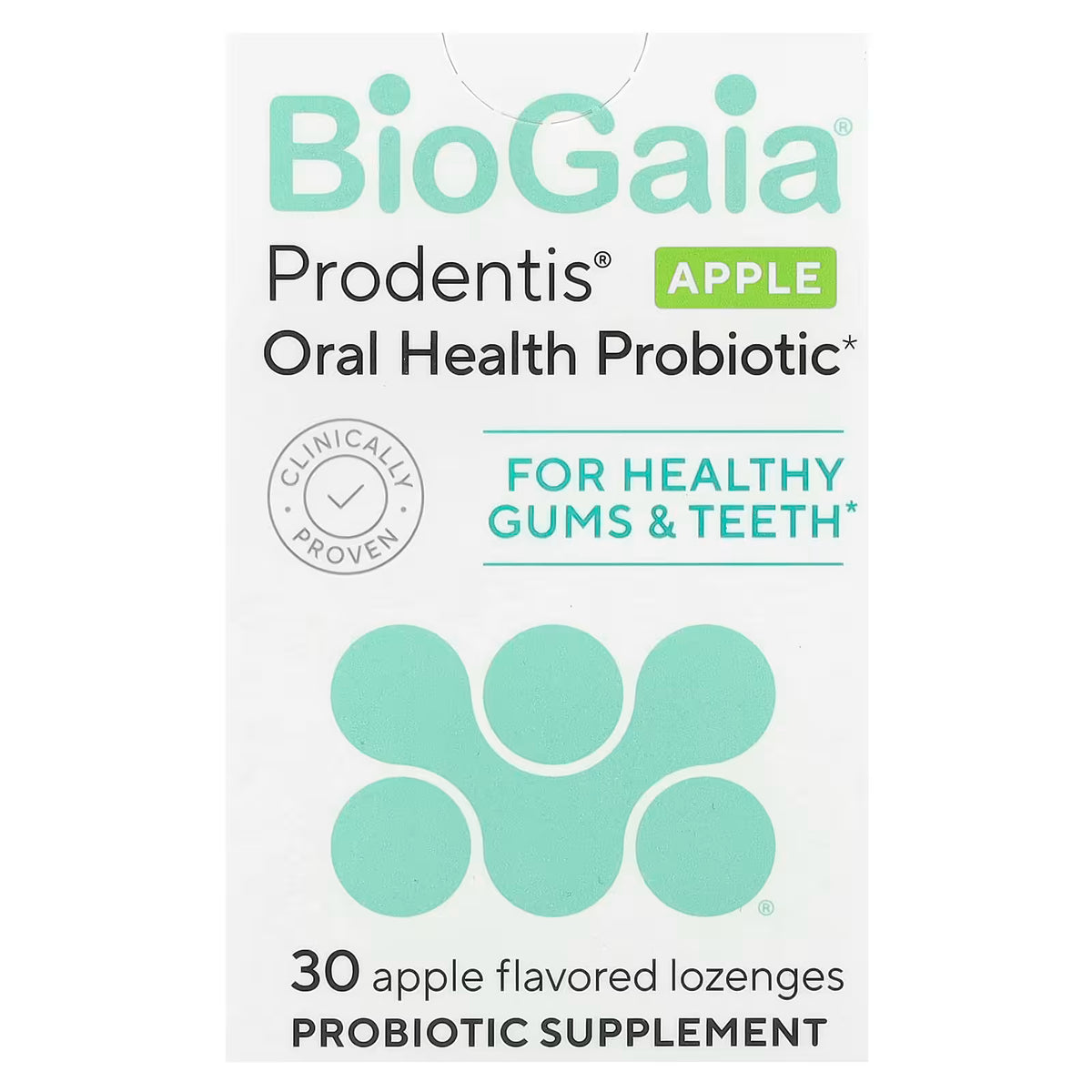 BioGaia Prodentis Probiótico Bucal Sabor Manzana 30 Pastillas - Salud de Encías y Dientes