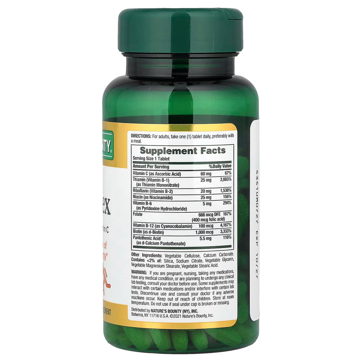 Súper complejo B con ácido fólico más vitamina C, 150 comprimidos