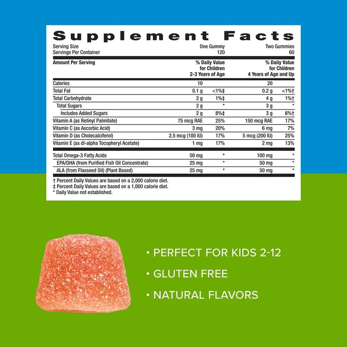 GNC Milestones Gomitas de DHA para Niños (2-12 Años) – 120 Gomitas