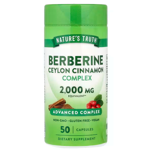 Nature’s Truth Berberina HCl con Canela de Ceilán | 50 cápsulas veganas