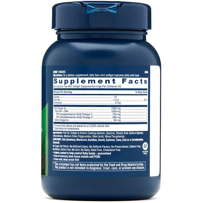 GNC Triple Strength Fish Oil Mini 1000mg – Omega 3 en Cápsulas
