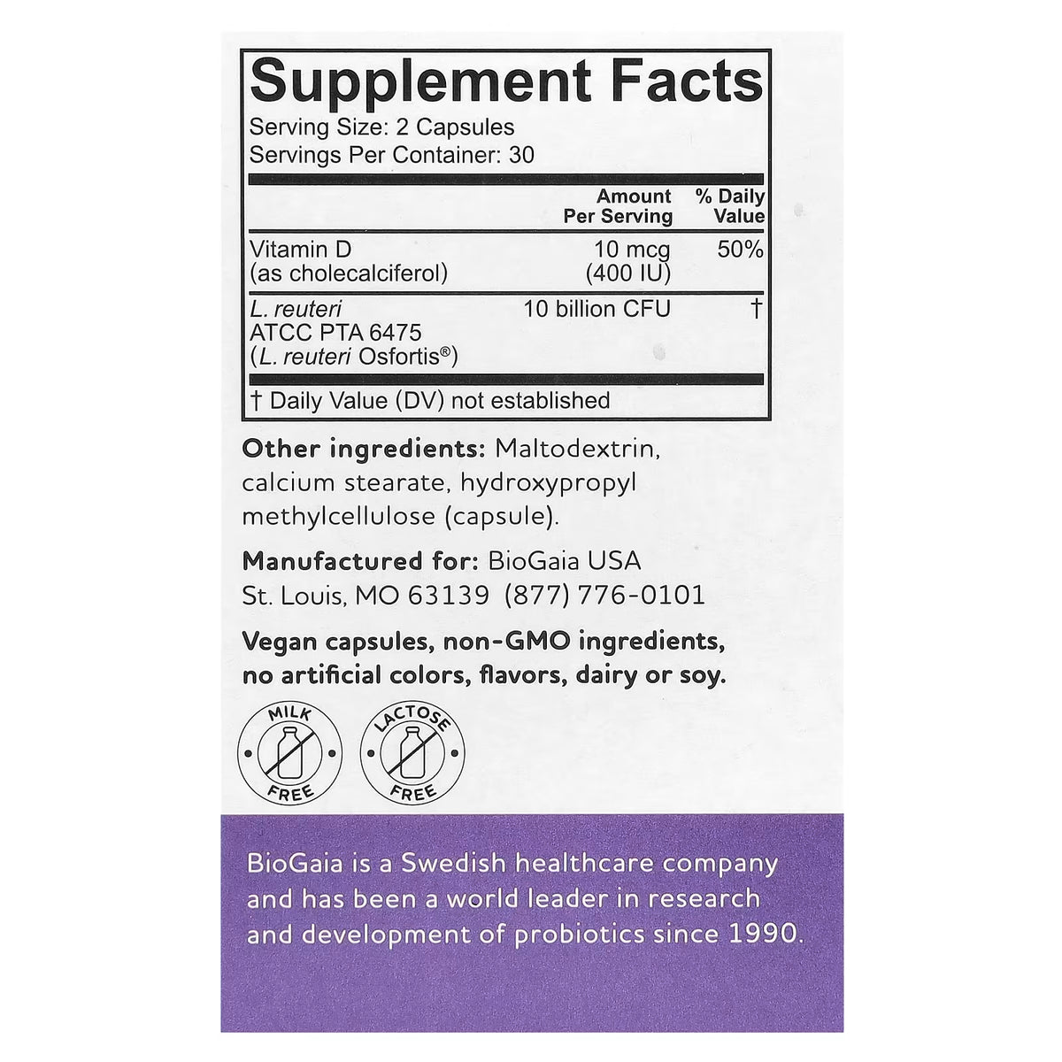 BioGaia Osfortis con Vitamina D 60 Cápsulas - Probiótico para la Salud Ósea