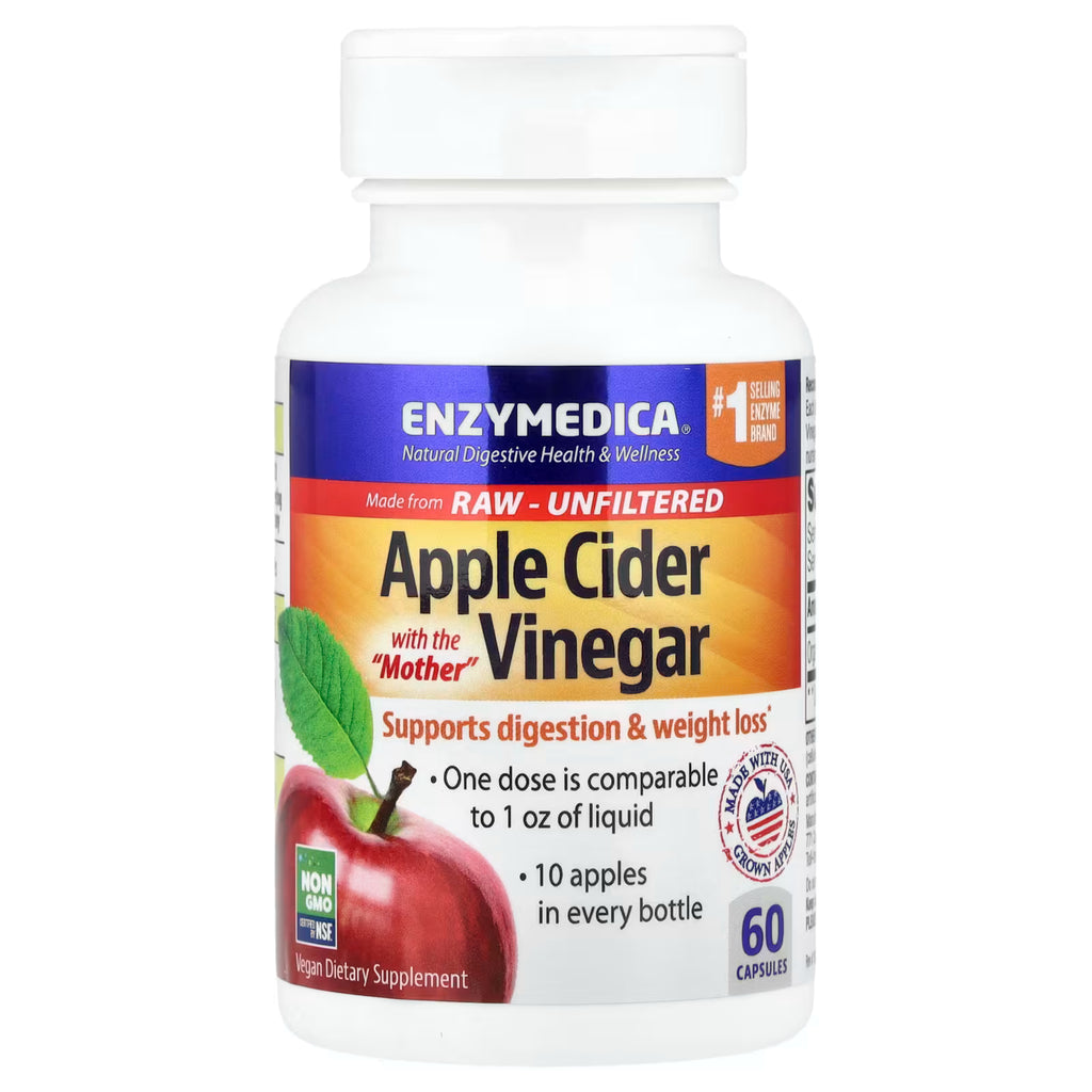 Enzymedica Vinagre de Manzana | Apoyo Digestivo, 60 cápsulas