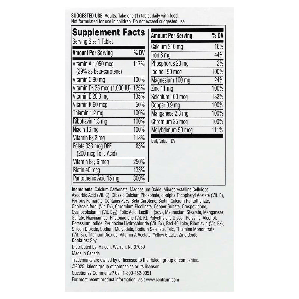 Centrum Multivitamínico para Hombres 120 Comprimidos - Salud y Energía