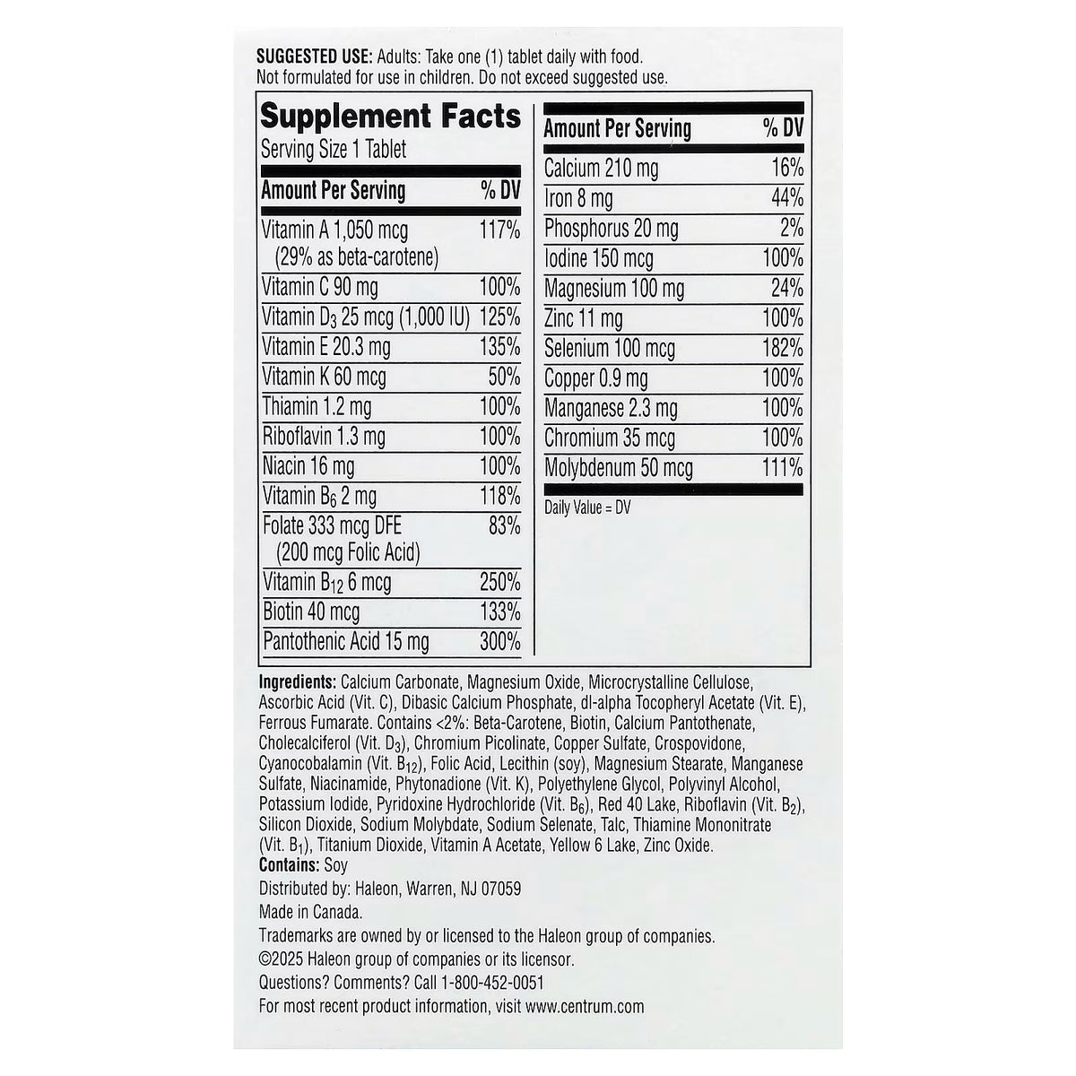 Centrum Multivitamínico para Hombres 120 Comprimidos - Salud y Energía