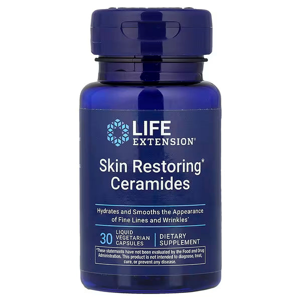 Ceramidas restauradoras de la piel, 30 cápsulas vegetarianas líquidas