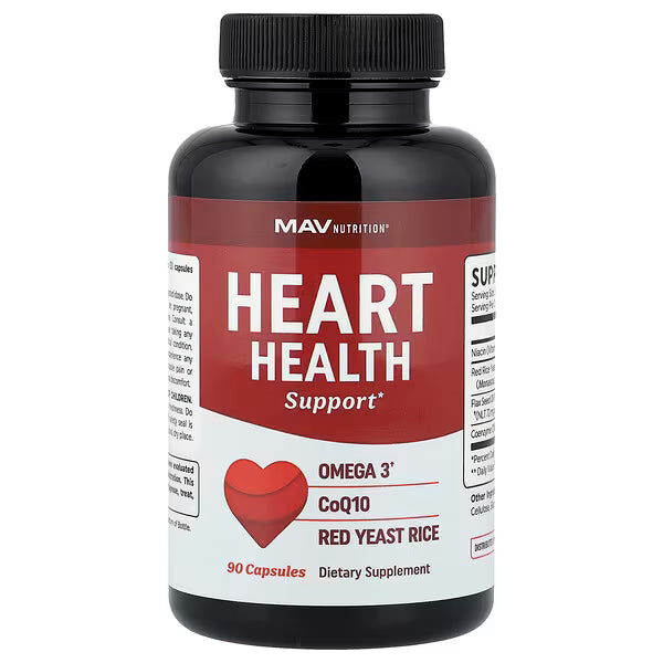 MAV Nutrition, Heart Health Support, 90 cápsulas
