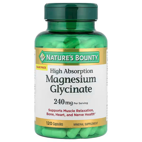 Glicinato de magnesio (120 mg), alta absorción, 120 cápsulas