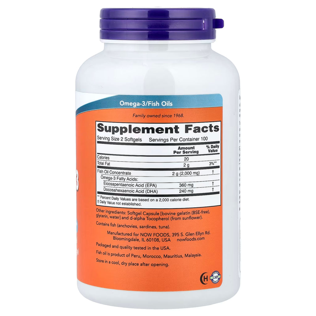 Omega-3 Aceite de Pescado 1000mg 100 Cápsulas - 180 EPA / 120 DHA