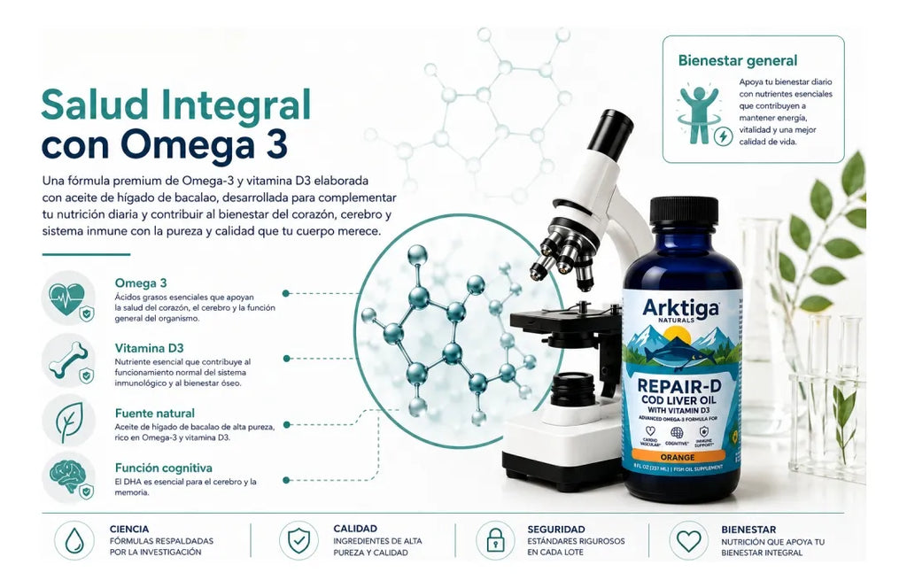 Arktiqa Naturals Repair-D Omega-3 + Vitamina D3 | Naranja 237 ml