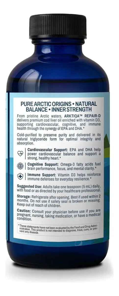 Arktiqa Naturals Repair-D Omega-3 + Vitamina D3 | Naranja 237 ml