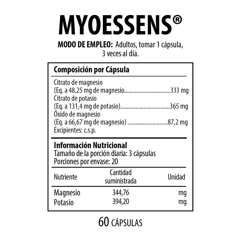 Nutrabiotics Myoessens Magnesio y Potasio – Pack x 2 frascos de 60 cápsulas
