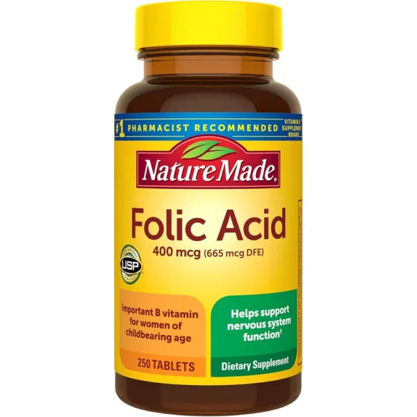 Nature Made Ácido Fólico 400 mcg | 250 Tabletas