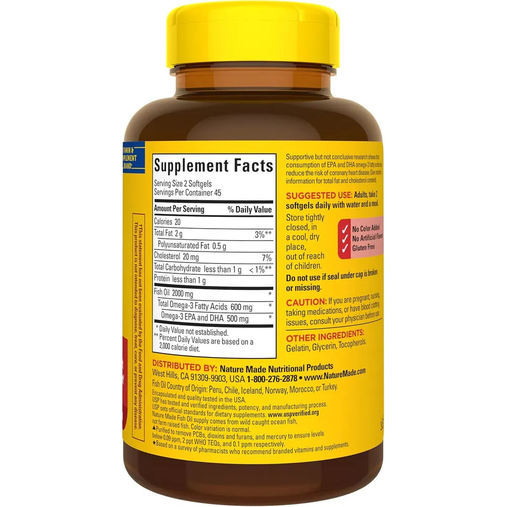 Nature Made Aceite de Pescado 1000 mg – 90 cápsulas blandas