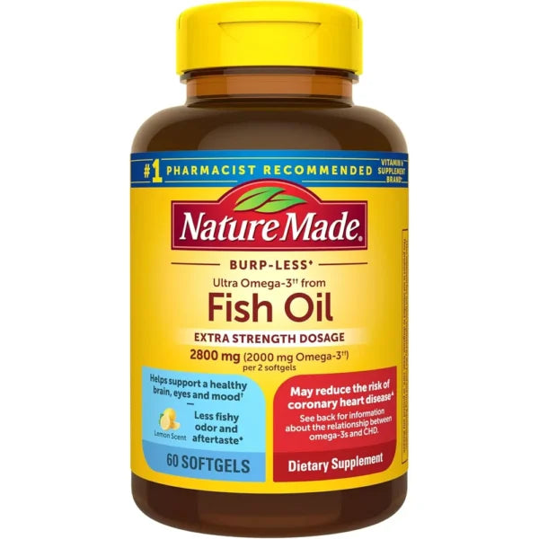 Nature Made Omega 3 Burp-Less 2000 mg por porción – 60 cápsulas blandas