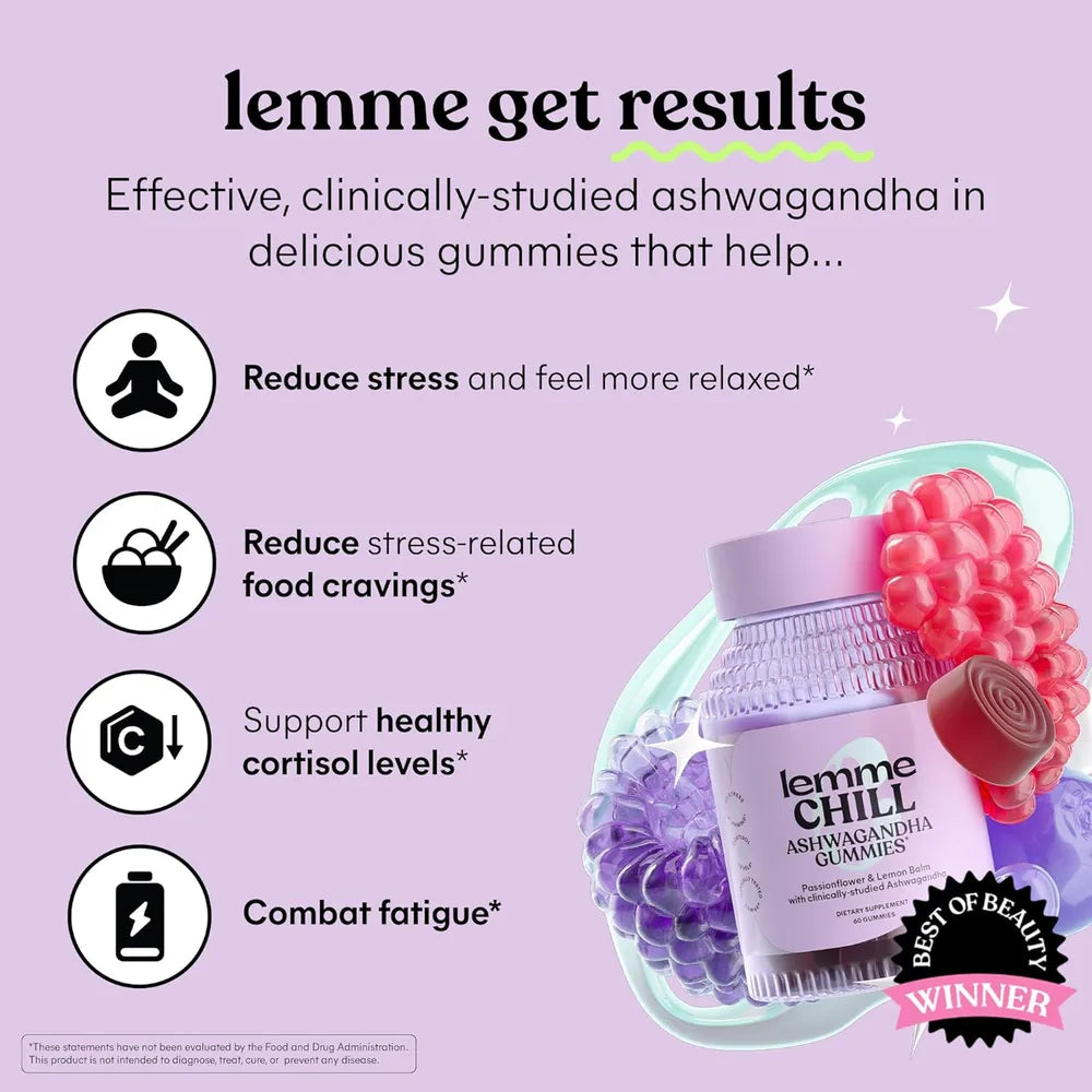 Lemme Chill Ashwagandha KSM-66 Sabor Frutos Rojos – 60 gomitas