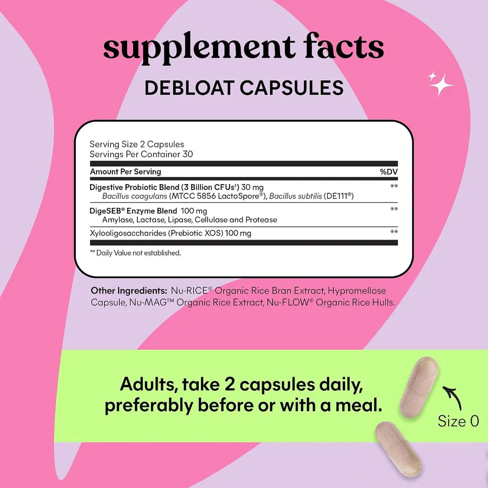 Lemme Debloat con Probióticos y Enzimas Digestivas – 60 cápsulas
