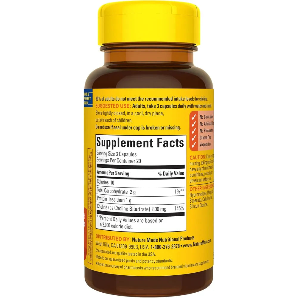 Nature Made Colina 800 mg por porción – 60 cápsulas