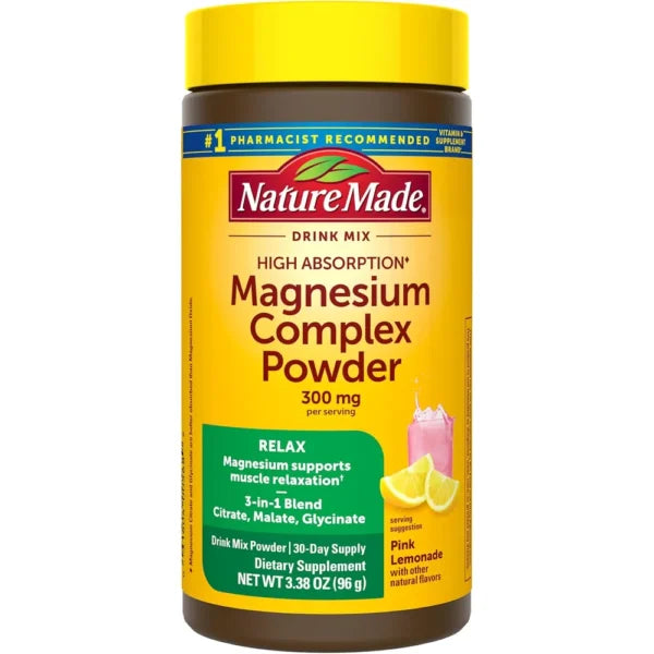 Nature Made Magnesio Complex en Polvo Limonada Rosada – 96 g