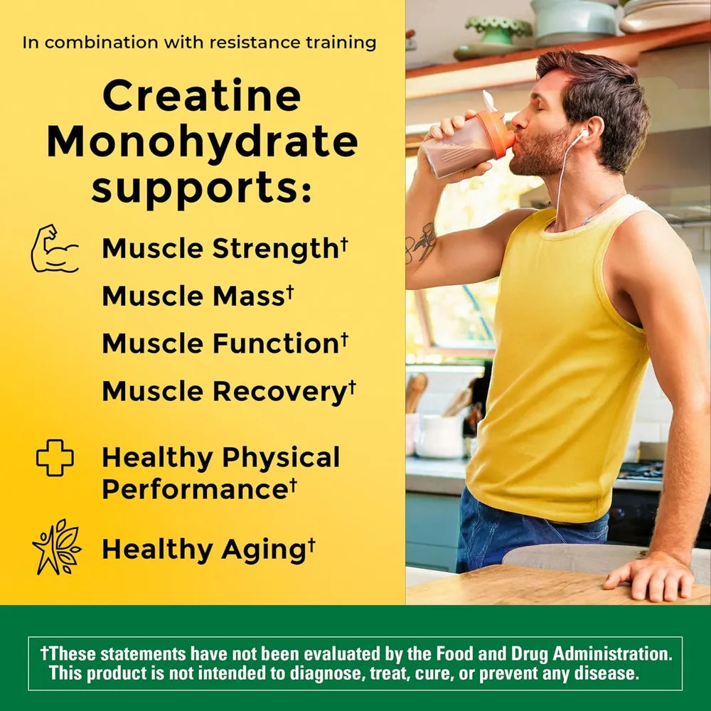 Nature Made Creatina Monohidratada en Polvo sin Sabor – 450 g