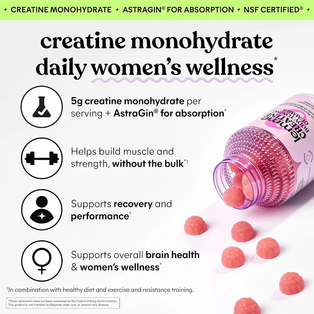 Lemme Creatine con AstraGin Sabor Fresa Ácida – 60 gomitas