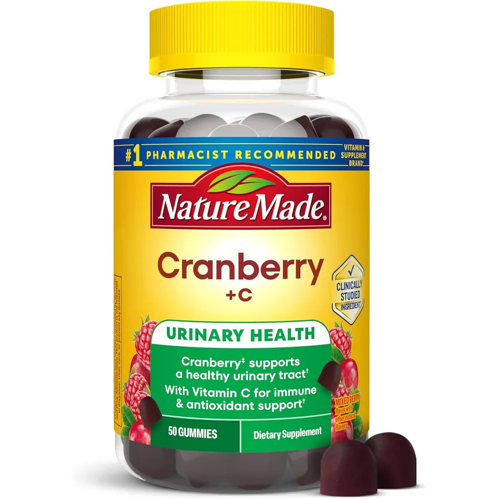 Nature Made Cranberry + Vitamina C | 50 gomitas para Bienestar Urinario