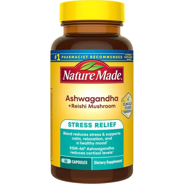Nature Made Ashwagandha KSM-66 + Reishi | 60 cápsulas